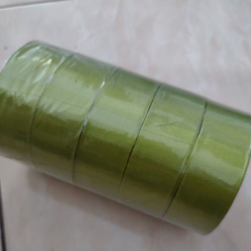 Pita Satin 1&quot; / Pita Satin 2,5cm per roll / Pita Satin 1 inch Green series