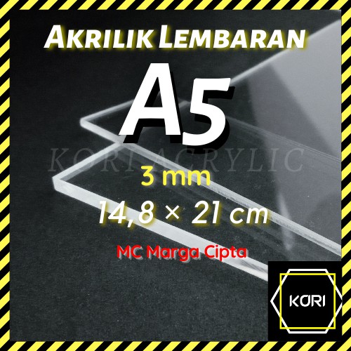 Akrilik Lembaran A5 3 mm Bening MARGA CIPTA | Akrilik A5 Bening | Akrilik Potong Acrylic Lembar 3 mm