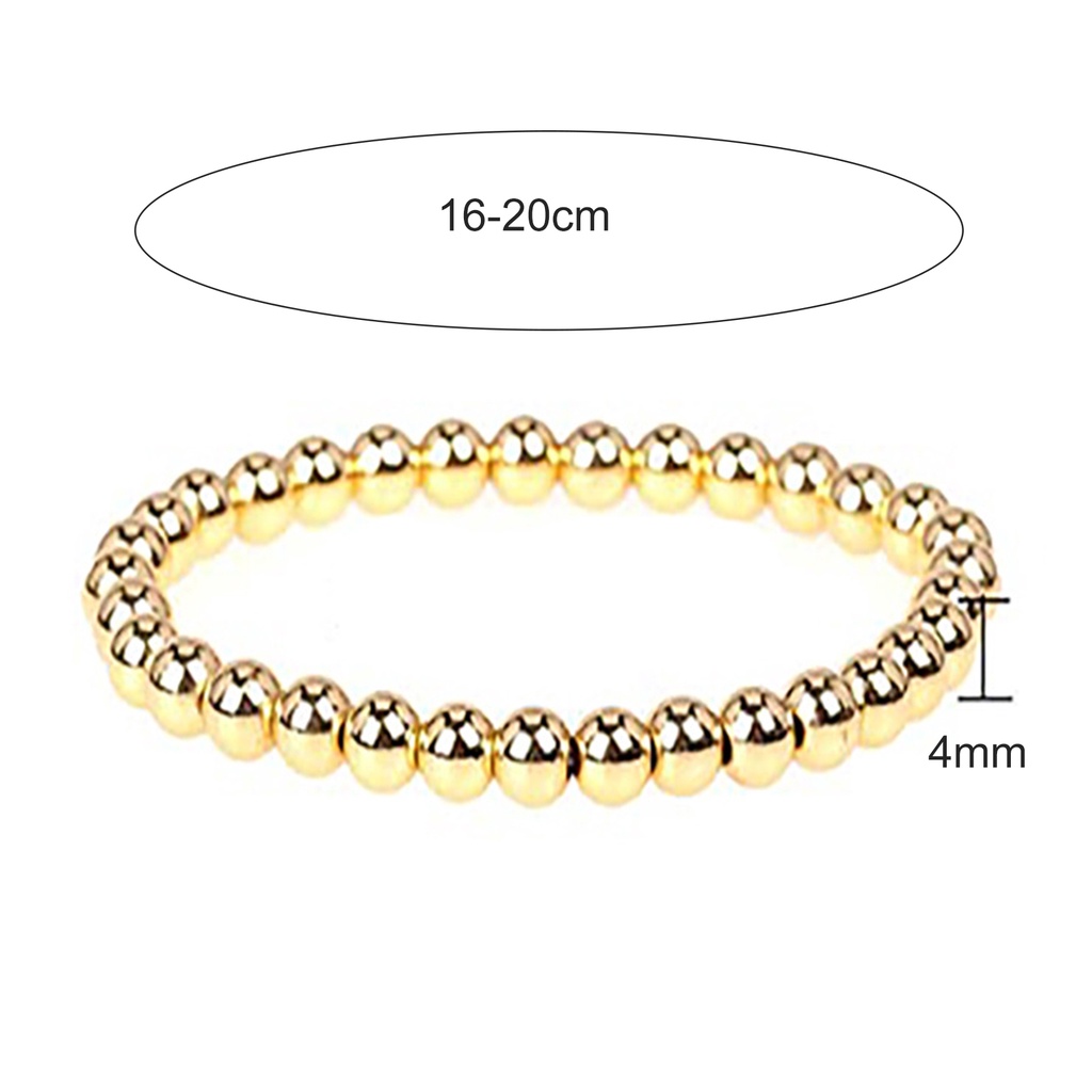 Hu Hu Hu Hu Hu Alat Bantu Pasang Kacamata♡ Gelang Rantai Manik-Manik Bola Bahan Tembaga Ukuran 4mm Untuk Dewasa