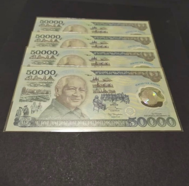 Uang Kertas 50.000 soeharto polymer UNC GRESS