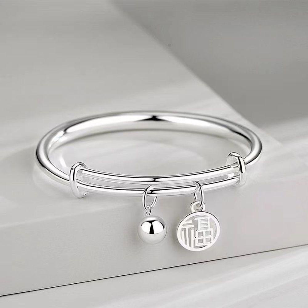 Needway Wanita Magnet Gelang Mewah Manis Keberuntungan Double Layer Bell Peri Pasangan Bangle