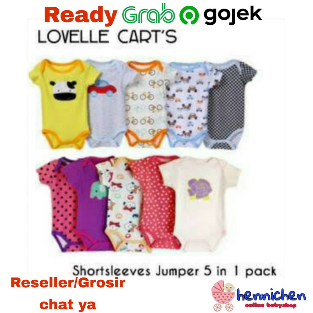 Jumper Lovelle carts (SNI) ISI 5pcs Lengan pendek Jumper baby jumper pendek bayi