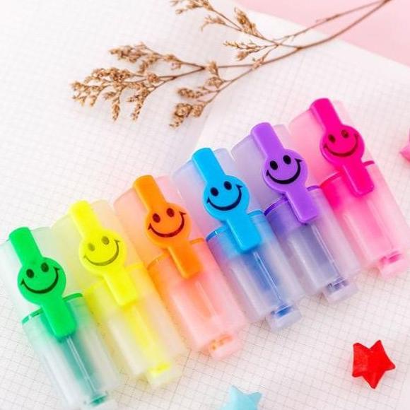 

6 PCS Mini Hightlighter Alat Tulis Warna Warni Spidol Set Spidol Anak