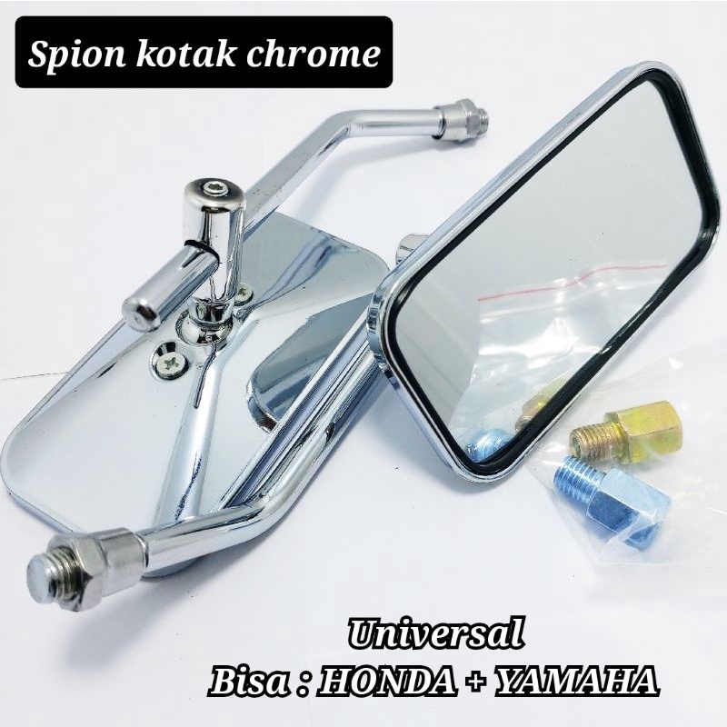 spion kotak  /spion retro spion hitam kotak dan chrome