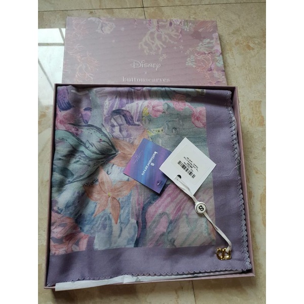 New the little mermaid voal reguler lavender by buttonscarves, sigmatur monogram benang jarum, el ma
