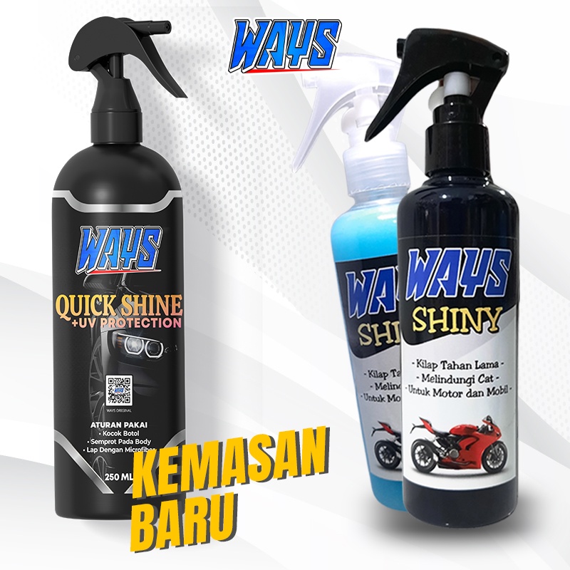 [A001] Pengkilap Pelindung Body Glossy Doff Dashboard Motor Mobil Spray Semi Coating Ways Shiny Quick Shine - 250ml