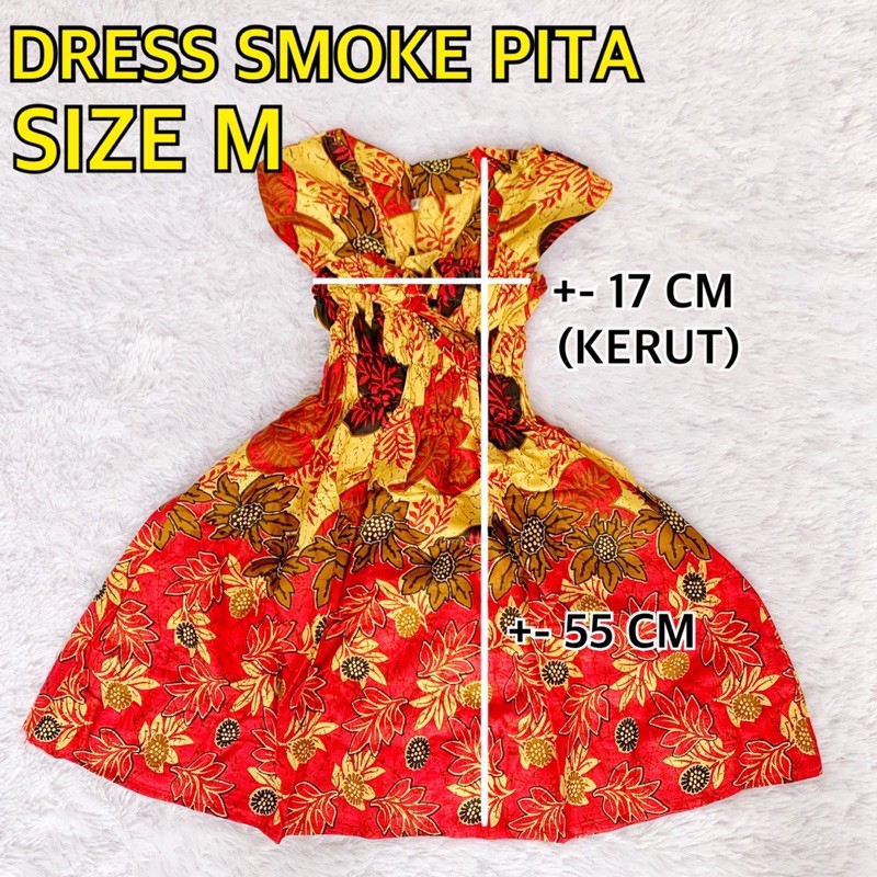 DRESS RAYON SMOKE PITA SIZE M / ROK TERUSAN DASTER ANAK CEWEK PEREMPUAN BAYI ADEM MURAH BATIK BUNGA