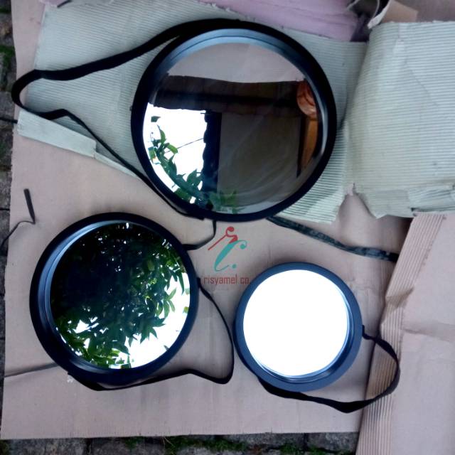 [12.12 DESEMBER PROMO/Risyamel.co] PAKET 3 CERMIN+FREE ONGKIR (DIAMETER 30+40+50cm) Cermin Bulat hit