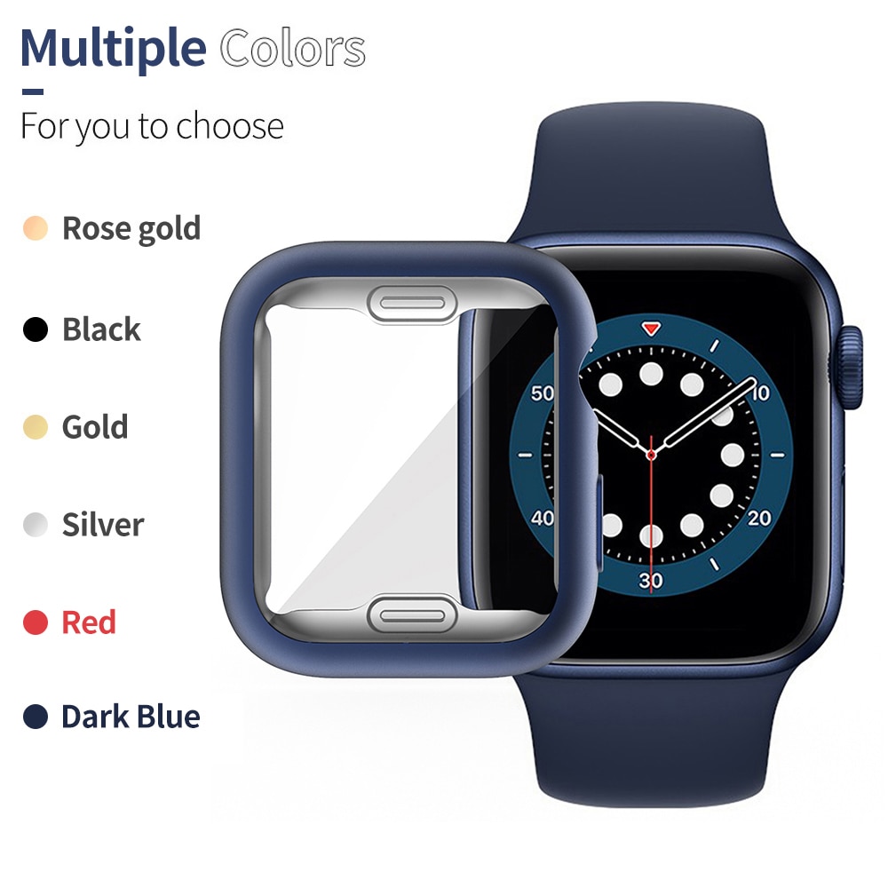 Cover Case Pelindung Layar Tpu 40mm 44mm Fleksibel Untuk Apple Watch SE 6 5 4 Bumper