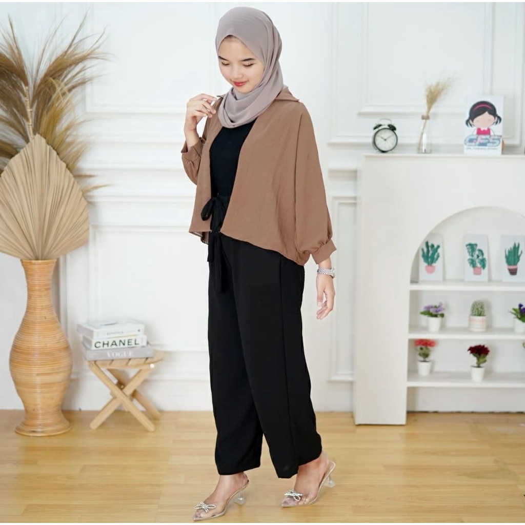 BEFAST - ZFS OOTD Wanita Cardigan WISMA / MARSHEY BATWING OVERSIZE OUTER CRINKLE / Outer Wanita Remaja / Cardigan Kekinian / Cardigan Polos / Termurah / OOTD Ala Korean Style / Terlaris