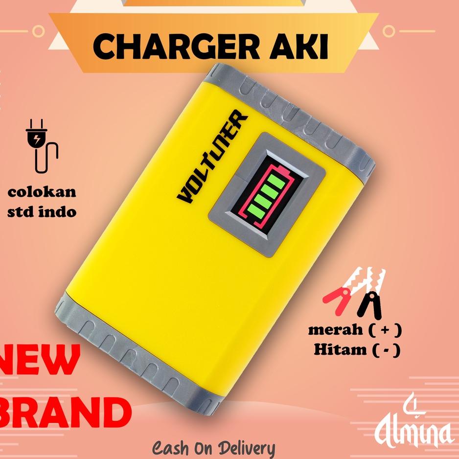 ✾ CHARGER AKI 2A 12V MOTOR MOBIL KABEL INDONESIA CASAN AKI ACCU ALAT CAS AKI MOTOR MOBIL 12V 2A ♖