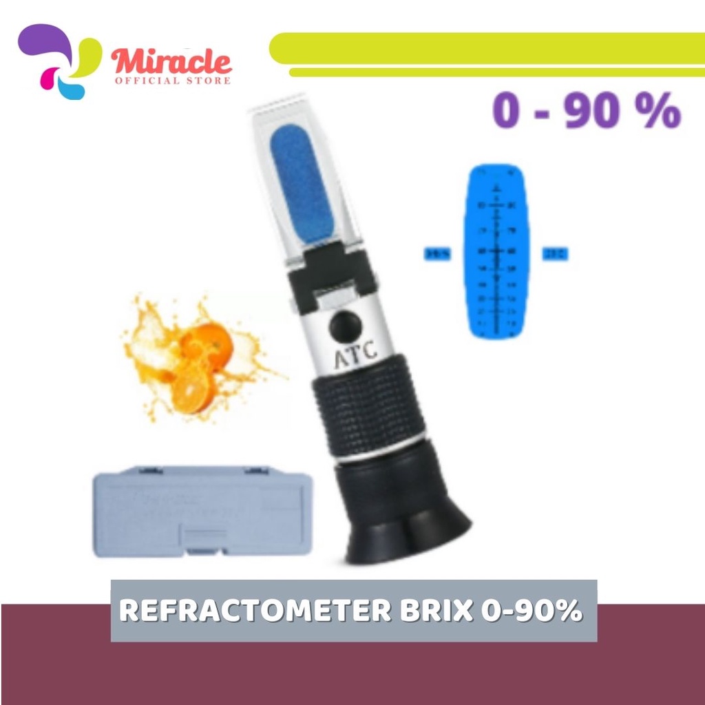 Refractometer Brix 0-90% Buah Sirup Gula Juice Madu