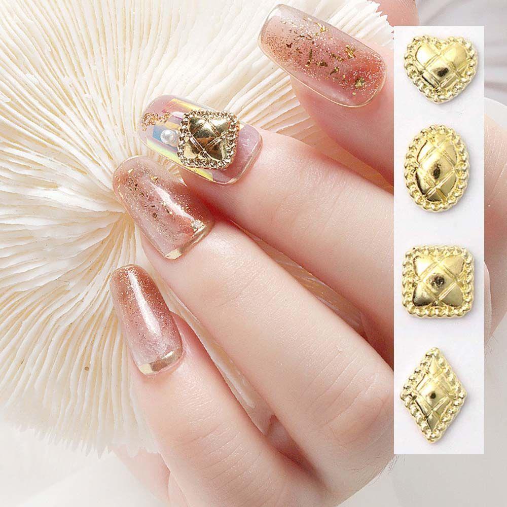 Mxbeauty Grid Nail Art Perhiasan Gaya Klasik Retro Pesona Belah Ketupat Square DIY Nail Art Aksesoris