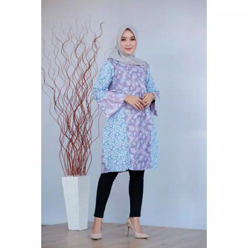 Batik Tunik Shibori Jumputan Terbar /zkl35 Yelbor Navbor / Merkunhi / Original..