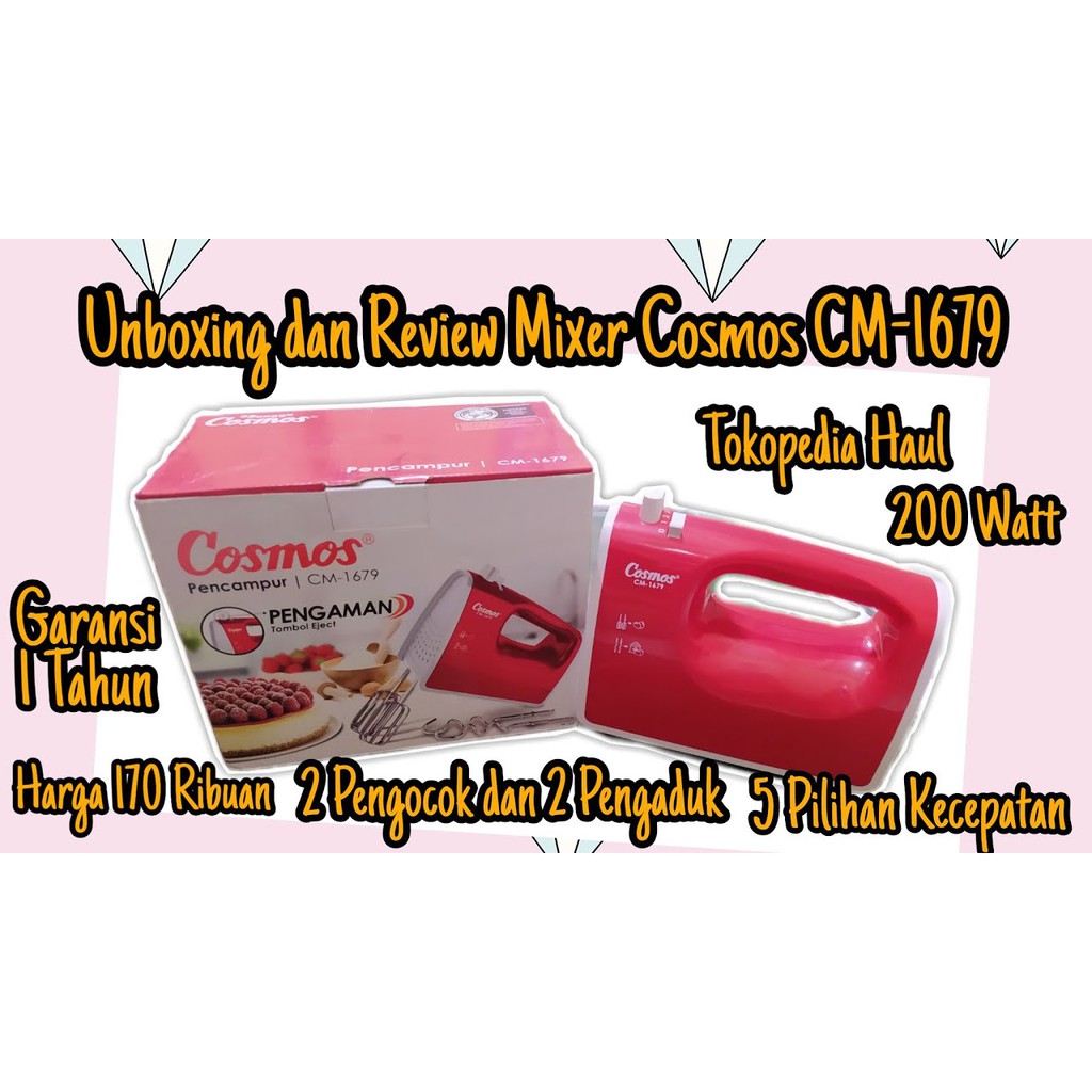 Cosmos Hand Mixer Real Turbo CM-1679 kekuatan turbo -merah