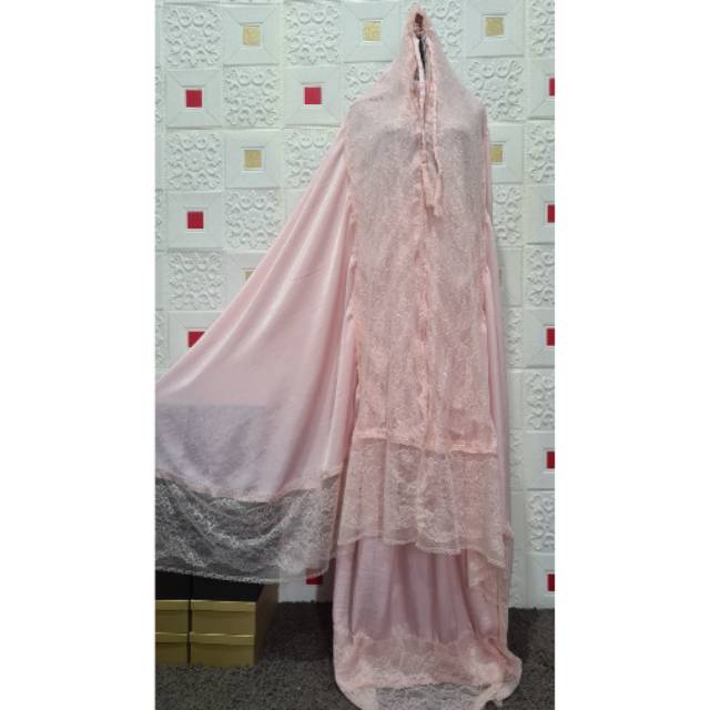 Mukena zara premium/ maxmara silk baby pink