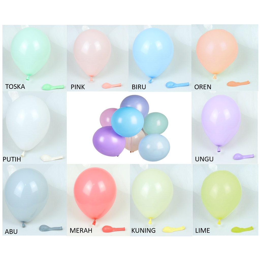 BAJ Balon latex Macaron Balon Pastel Tebal 5 Inch Balon Ulang Tahun Lateks Macaron Balon Ulang Tahun Pastel 12.7cm Ballon Chrome Dekorasi Murah SS173