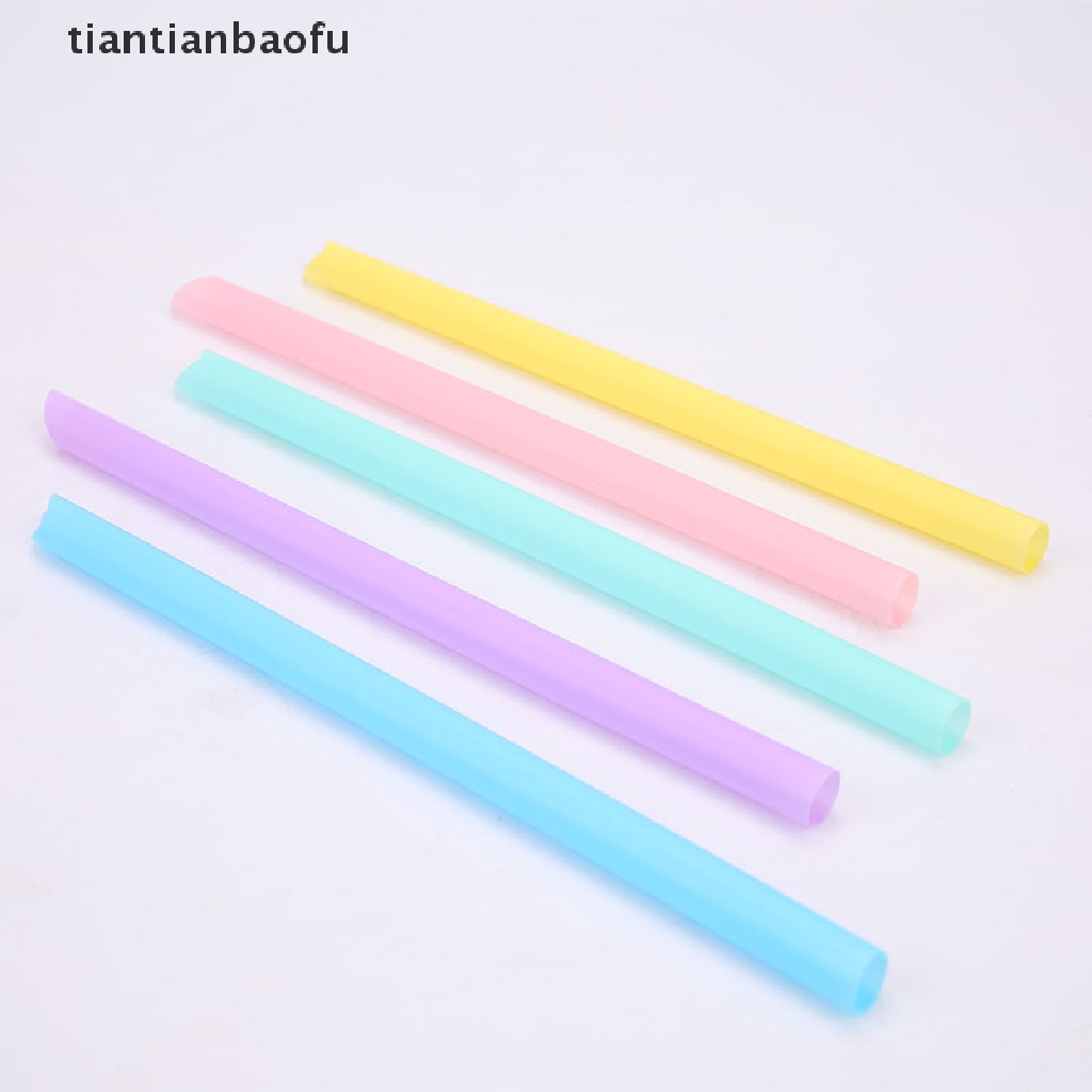 [tiantianbaofu] 100pcs Large Drinking Straws Mixed Colors For Pearl Bubble Milk Tea Smoothie Boutique