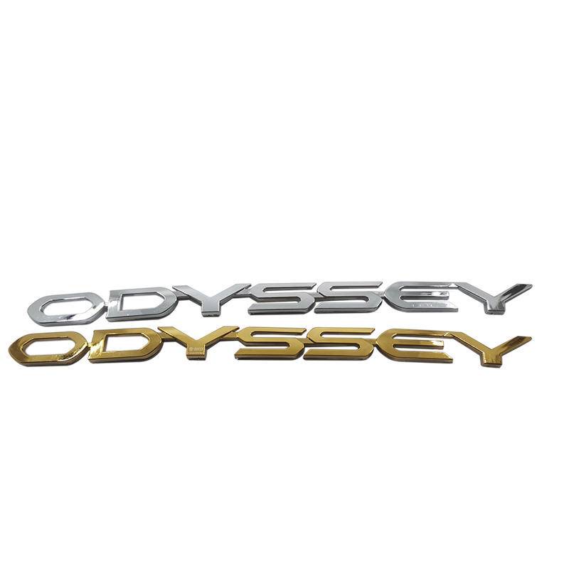 1 x ABS Chrome/ Gold ODYSSEY Letter Logo Car Auto Decorative Emblem Badge Sticker Decal Replacement for Honda