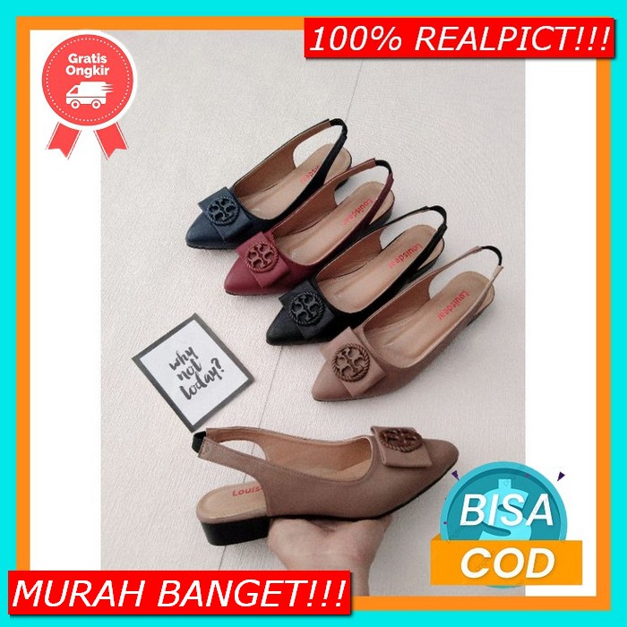 Sendal High Heels Wanita Sendal Selop Wanita Sendal Tapak Tahu Import  Louisdear Sepatu Flat Tali B