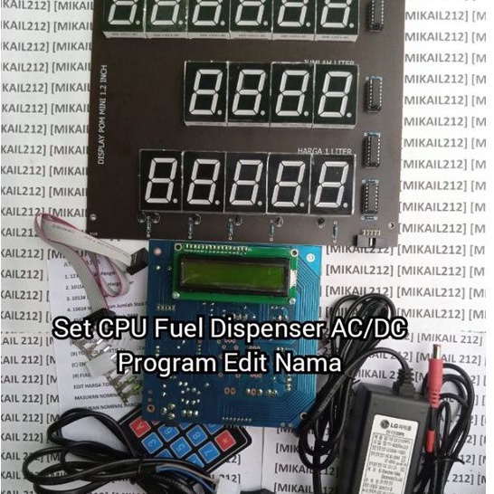 CPU Set Pertamini AC/DC Modul Pom Mini Lengkap Dengan Layar Display Pom Mini Seven Segmen Adaptor