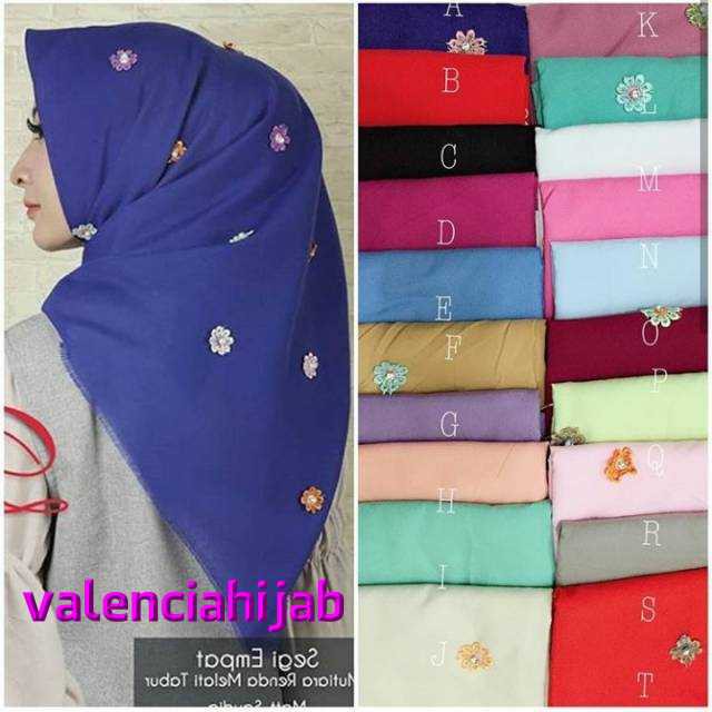 Hijab segiempat/Jilbab/kerudung Jasmine  Pelangi Square VALENCIA