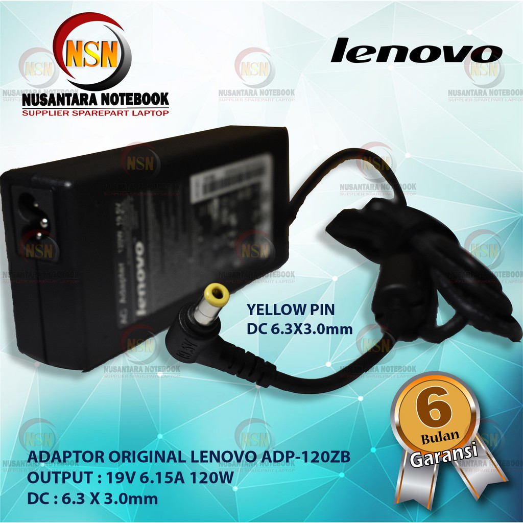 Adaptor Original Lenovo ADP-120ZB 19V 6.15A 120W DC 6.3 X 3.0 mm