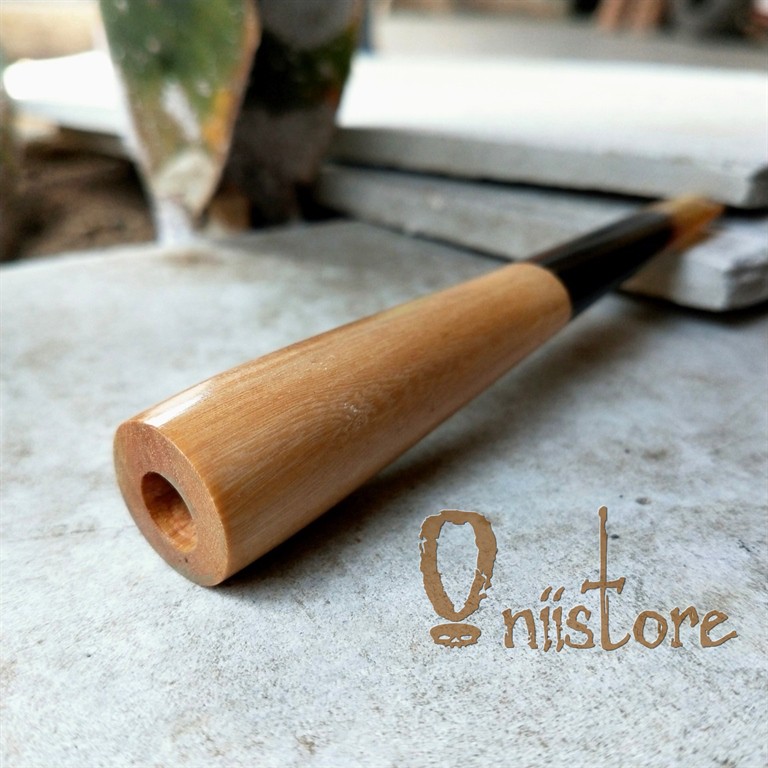 Pipa Rokok bahan tanduk dan kayu model lurus unik handmade