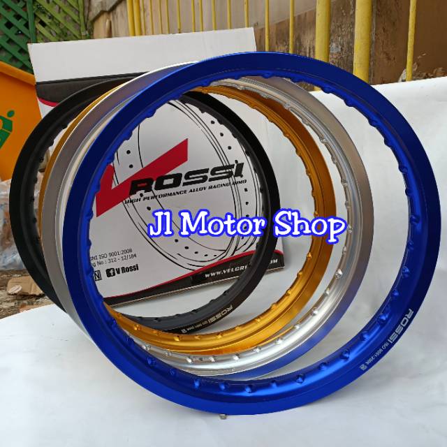 PELEK VELG ROSSI RING 17 140 140 / 140 160 / 160 185 / 185 215 / 215 250 HITAM GOLD SILVER EMAS Harga SEPASANG DEPAN BELAKANG LUBANG 36 - PELEK VELG VROSSI 140 160 185 215 250 VS