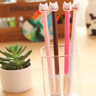 

pulpen gel cute cat head