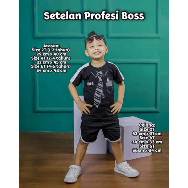 setelan anak profesi bahan kaos combet 30s (Combo)