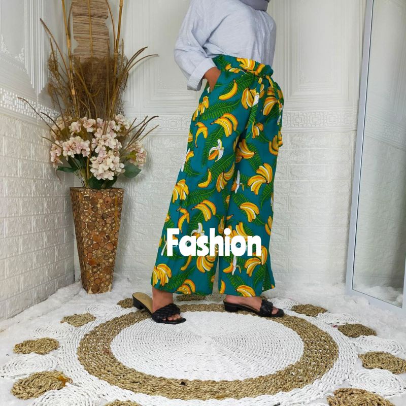 Celana Kulot Katun Motif Banana