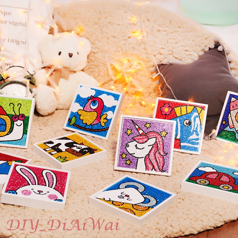 5D Diamond Painting DIY Kids Craft lukisan kristal FREE Frame - ANIMALS