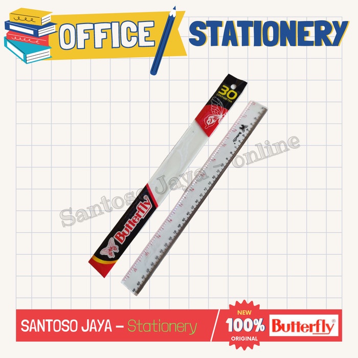 

Penggaris BUTTERFLY 30 cm - Ruler BUTTERFLY 12 inch