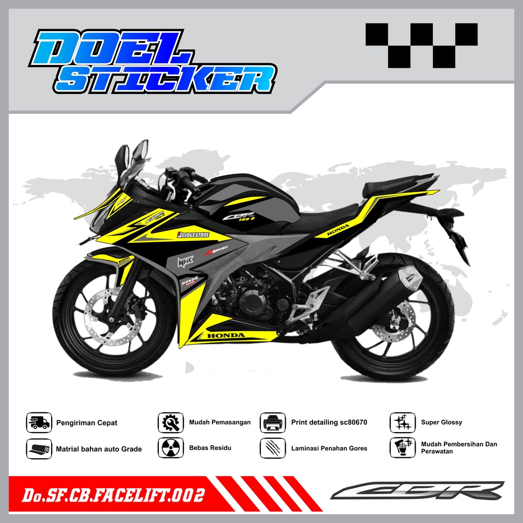 STICKER STRIPING CBR 150 R Facelift - STICKER STRIPING SEMI FULL LIST VARIASI HOLOGRAM , CROME CBR 150 R Facelift DOEL 002