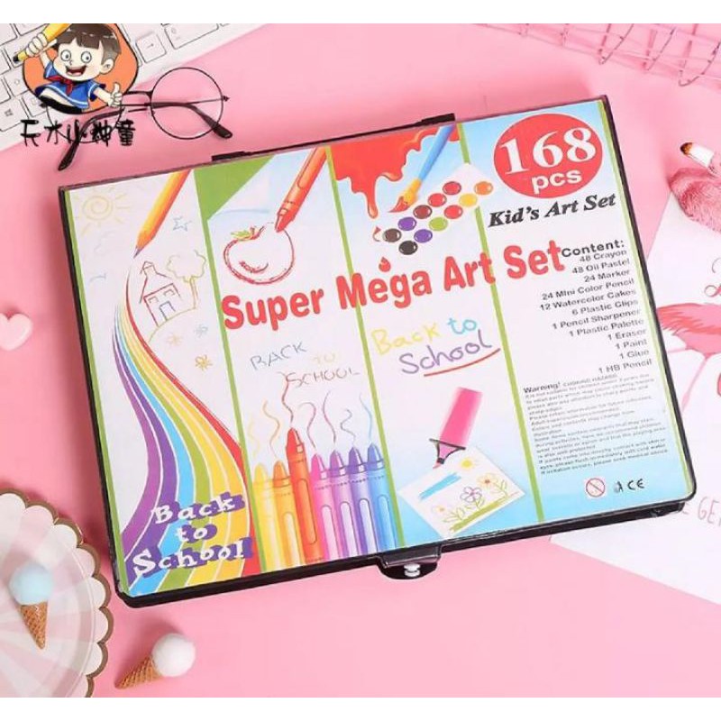 

Crayon set 168 pcs. Alat Mewarnai Anak