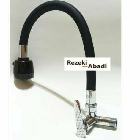 Kran Angsa Fleksibel Fio - Kran Cuci Piring model Tembok - Black Series