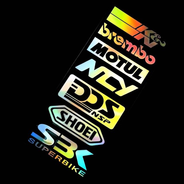 1SET STICKER HOLOGRAM, STICKER SPONSOR ROAD RACE, SUPER BIKE, RACING, TRAIL MOTOGP GSX NINJA R25 R15