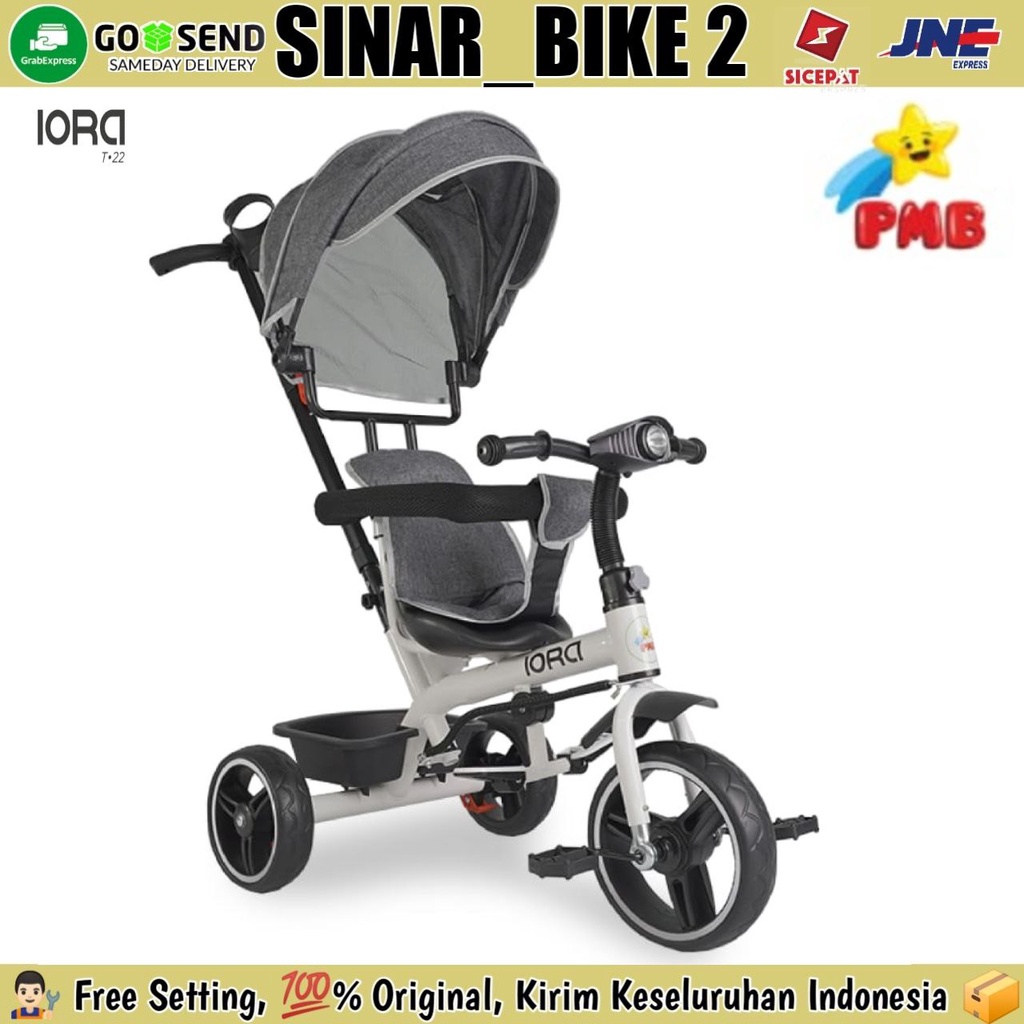 Sepeda Roda Tiga 3 PMB IORA T 22 Tricycle Anak Musik Lampu Rem