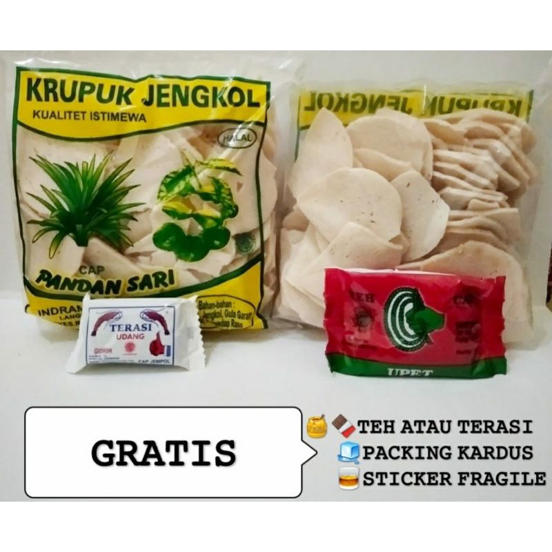 

Kerupuk Jengkol SUPER Pandan Sari 200 Gram GRATIS terasi khas Cirebon