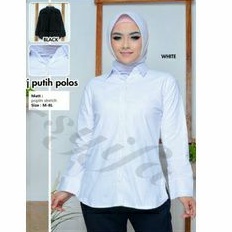 Kemeja Putih Polos Kerja Wanita Formal Bahan Strech