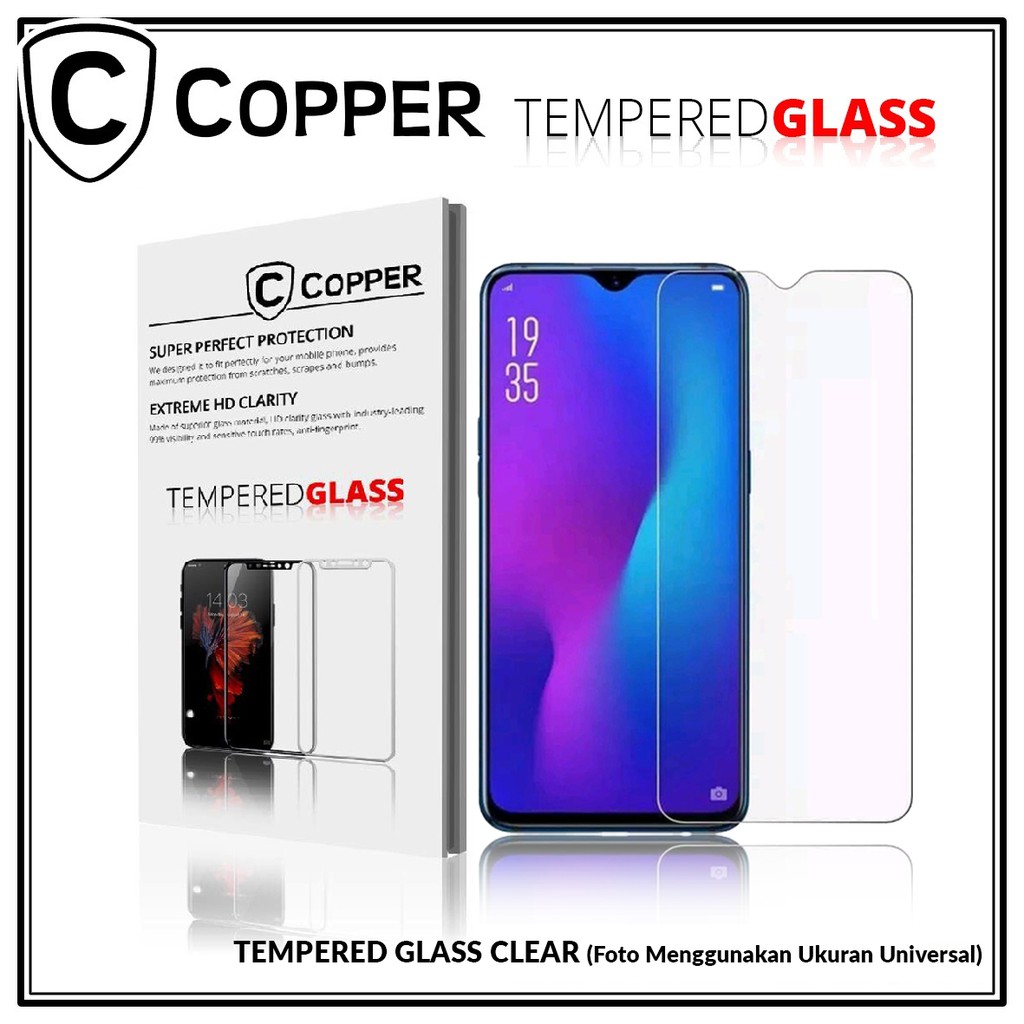 Universal 5,5&quot; - COPPER Tempered Glass Full Clear