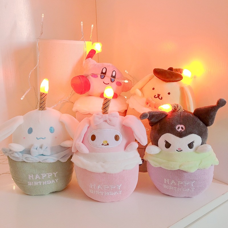 Kuromi Mainan Boneka Stuffed Plush Bentuk Kue Ulang Tahun Kirby Melody Untuk Hadiah Ulang Tahun