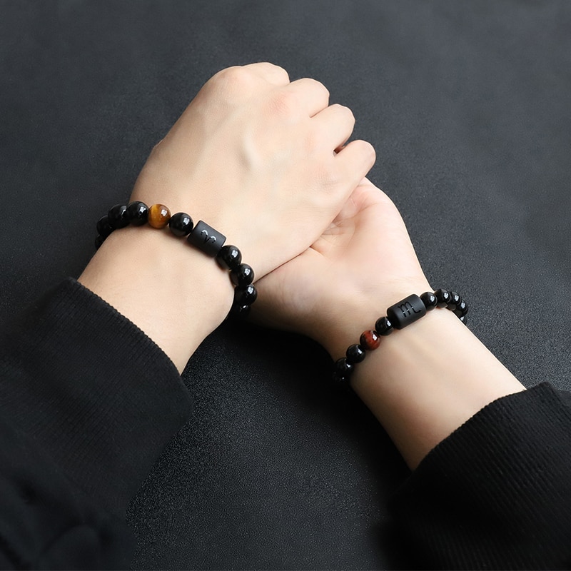 Constellation Zodiac Bracelet Healing Lucky Bracelet Men Natural Stone Beads Couple Bracelet for Women Best Friend Couple Gift