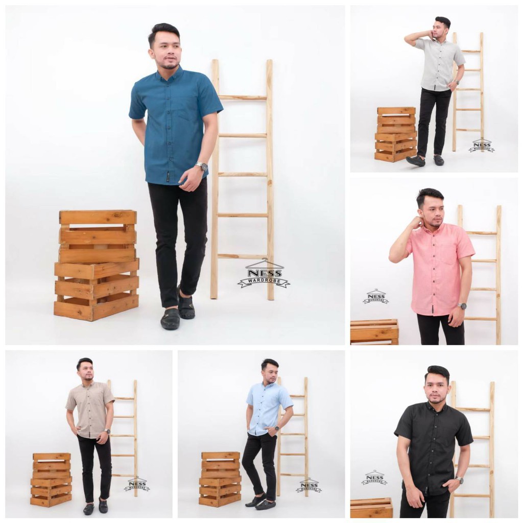Kemeja Pria NESS WARDROBE ORIGINAL DISTRO/Kemeja pria terlaris/NESS WARDROBE