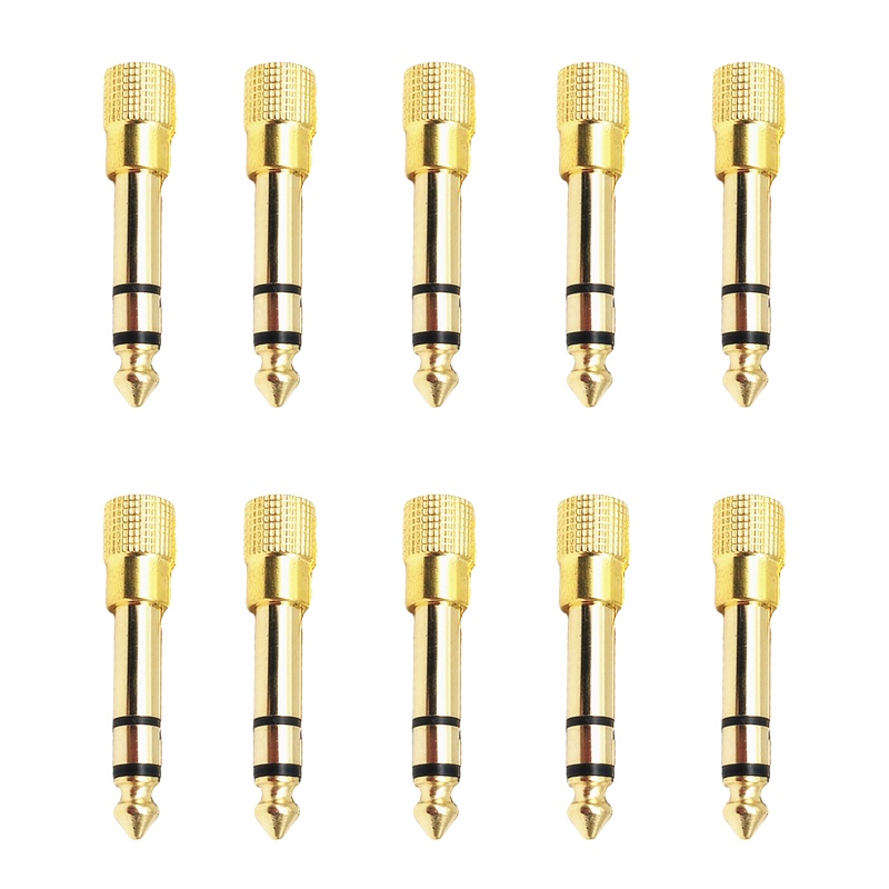 Jack Adaptor Headphone btsg 6.35mm Male To 3.5mm Female Adapter Connector 10pcs