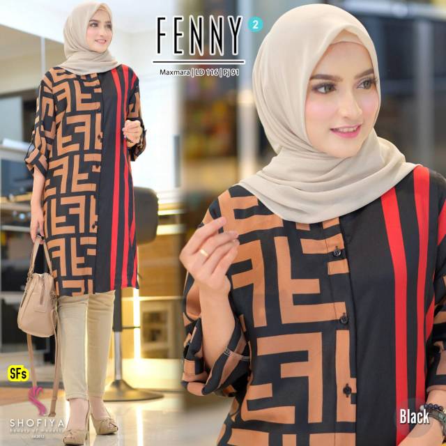 Fenny Tunik Motif Fendi Maxmara Busui