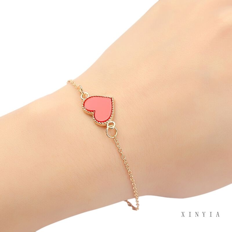 FerenHongXia Gelang Hati Cinta Korea Liontin Gelang Emas Perhiasan