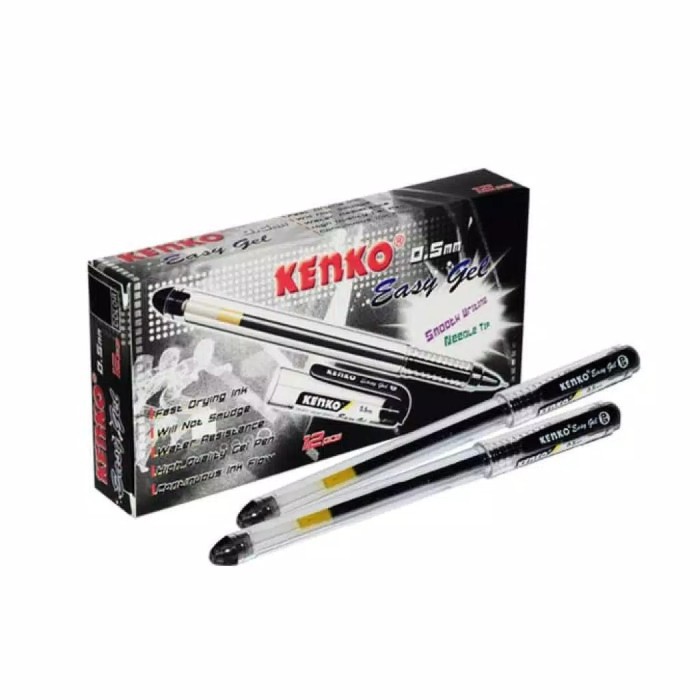 Pena Kenko Gel / Pen Kenko Easy Gel 0.5mm / Pena Kenko Gel Tinta Hitam