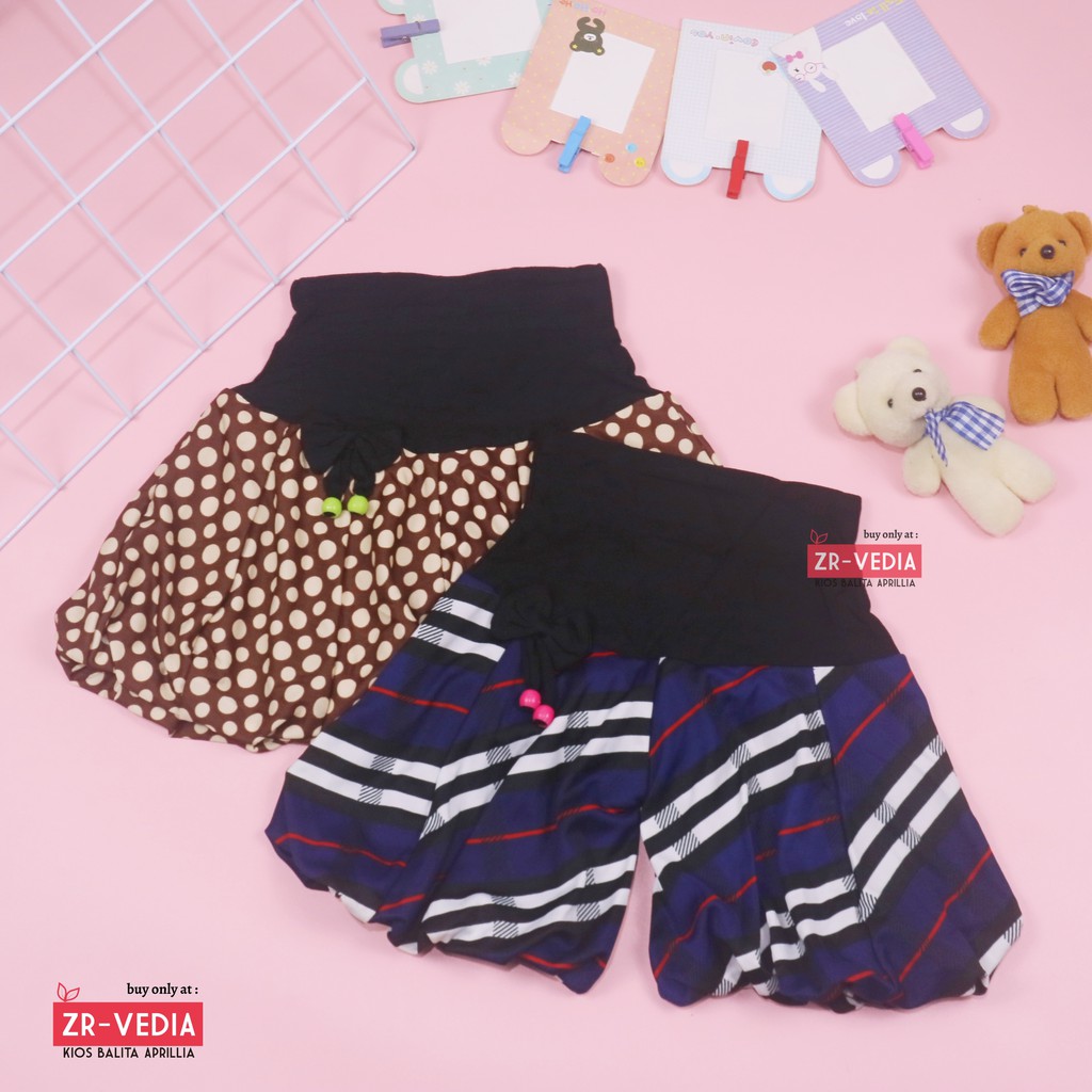 Celana Baloon uk. 2-3 Tahun / Celana Pendek Anak Celana pop Perempuan Pita Polos Short Pants Pendek